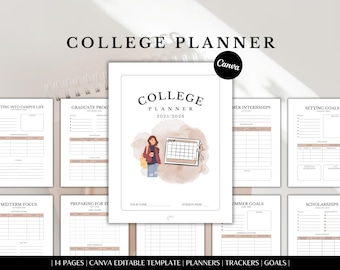 College Planner | Academic Planner | Task Tracker | Assignment Tracker | Homeschool Planner | Project Planner | Goal Planner|Yearly Calendar