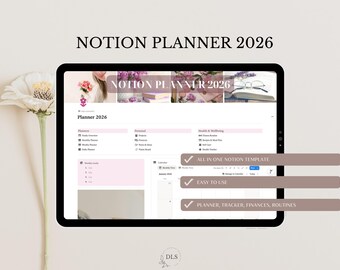Notion Kalender 2026 | Visionsboard | Notion Vorlage | Notion Life Planer | Notion Vorlagen | Aufgaben-Manager | Tor-Widget | Projekt-Tracker