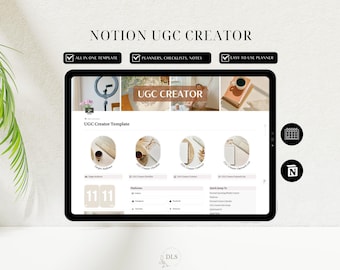 UGC Content Template|Social Media Content Planner|Notion Template|Notion Templates|Notion Planner|Social Media Planner|Content Calendar