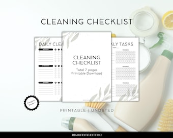 Cleaning Checklist | Cleaning Schedule | Cleaning Planner | Cleaning Business | Cleaning | Life Planner | Task Tracker | Family Calendar |