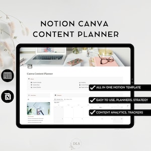 Content Planner | Notion Template | Content Calendar | Social Media Planner | Notion Templates | Instagram Planner | Notion Planner | Canva
