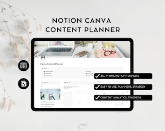 Content Planner | Notion Template | Content Calendar | Social Media Planner | Notion Templates | Instagram Planner | Notion Planner | Canva