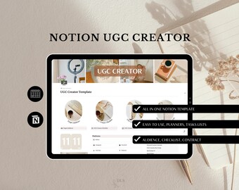 UGC Content Template|Social Media Content Planner|Notion Template|Notion Templates|Notion Planner|Social Media Planner|Content Calendar