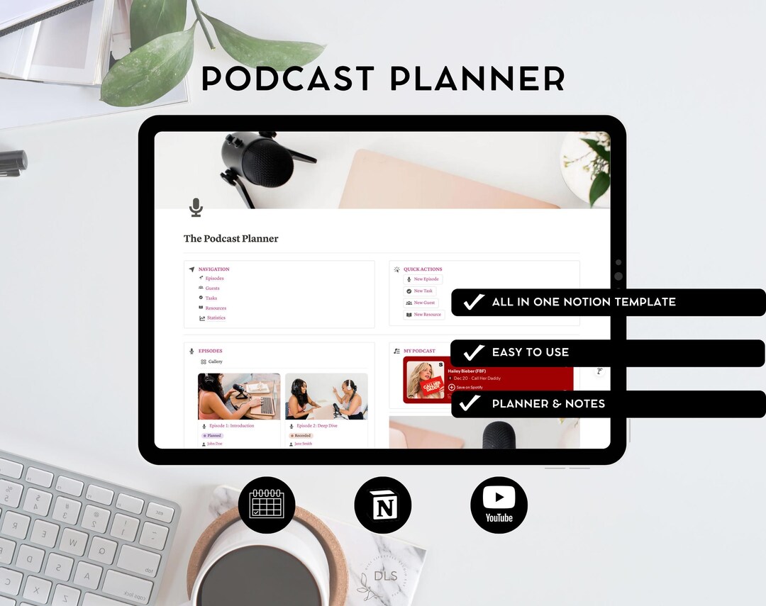 Notion Podcast Planner | Notion Template | Notion Planner | Content ...