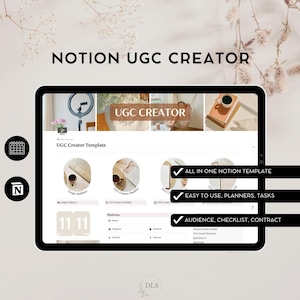 UGC Content Template|Social Media Content Planner|Notion Template|Notion Templates|Notion Planner|Social Media Planner|Content Calendar