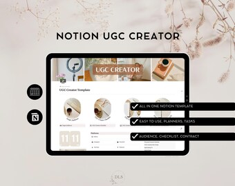 UGC Content Template|Social Media Content Planner|Notion Template|Notion Templates|Notion Planner|Social Media Planner|Content Calendar
