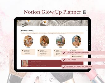 Glow Up-Planer | Notion Vorlage | Habit Tracker | Notion Life Planer | Digitaler Planer 2025 | Notion Planer | Notion Templates|Selbstfürsorge
