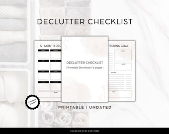 Declutter Checklist | Cleaning Checklist | Cleaning Schedule | Cleaning Planner |Cleaning Business | Cleaning | Life Planner| Moving Planner