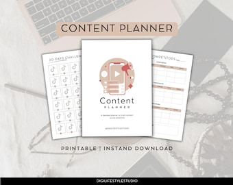 Content Planner | Content Calendar | Social Media Planner | Social Media Content Planner | Affiliate Marketing |Marketing Plan|Business Plan