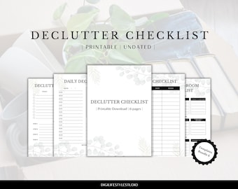 Declutter Checklist | Cleaning Checklist | Cleaning Schedule | Cleaning Planner |Cleaning Business | Cleaning | Life Planner| Moving Planner