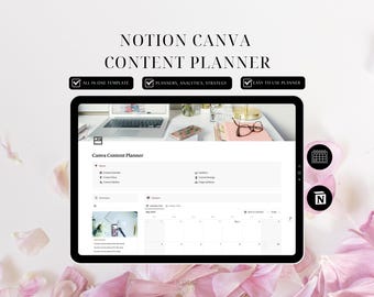 Content Planner | Notion Template | Content Calendar | Social Media Planner | Notion Templates | Instagram Planner | Notion Planner | Canva