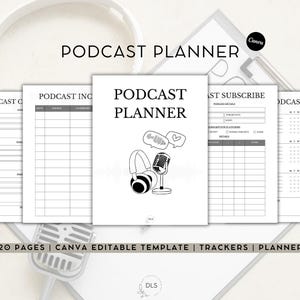 Podcast Planner | Podcast Content | Content Calendar | Content Planner | Podcast | Podcast Template | Task Tracker | Marketing Calendar |