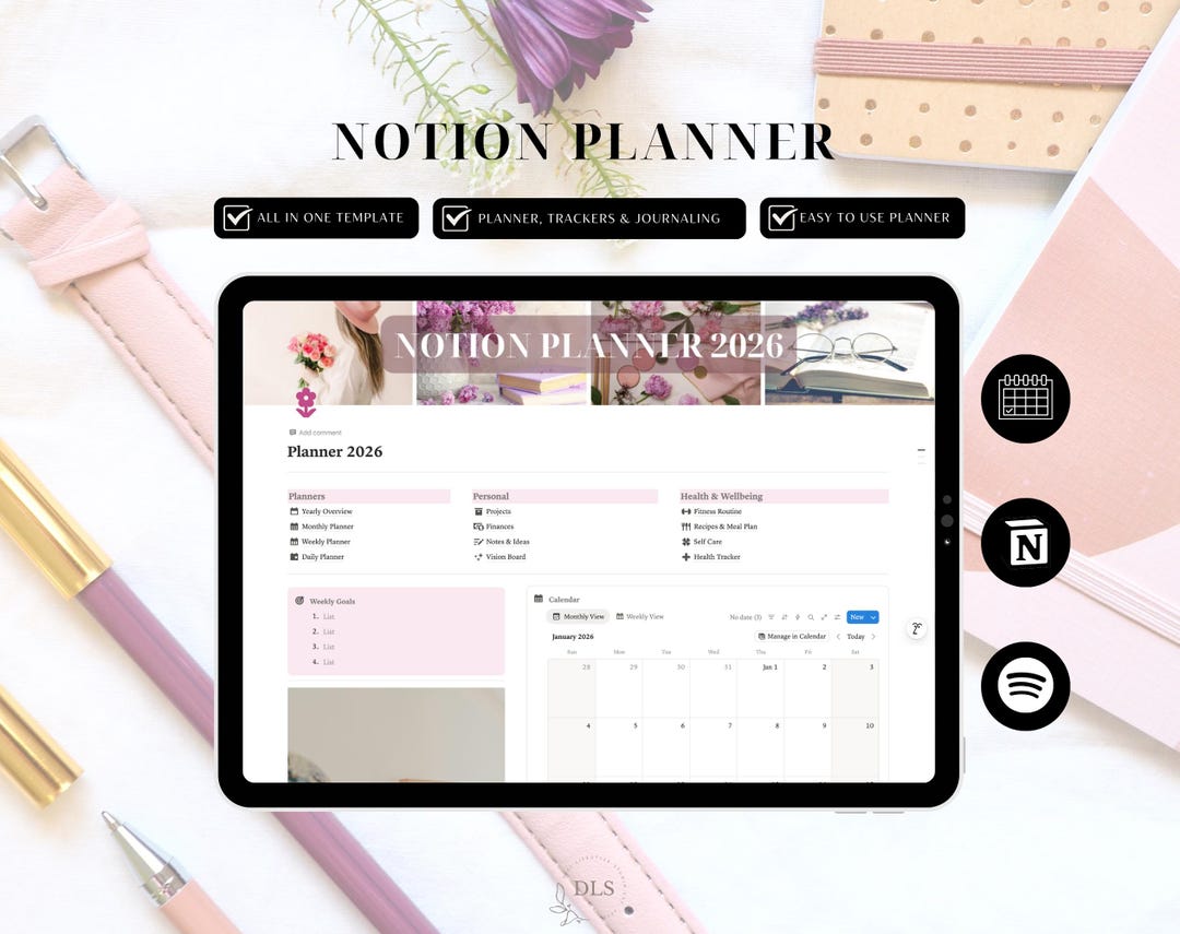 Notion Planner 2026 | Vision Board | Notion Template | Notion Life ...