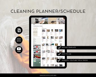 Programme de nettoyage | Planificateur de nettoyage | Liste de contrôle pour le nettoyage | Agenda de notions | Entreprise de nettoyage | Modèle notionnel | Tableau des tâches | Suivi des tâches