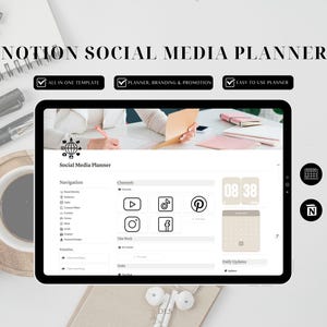 Social Media Planner|Content Calendar|Content Planner|Notion Templates|Social Media Content Planner|Notion Template|Marketing Calendar|