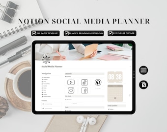 Social Media Planner|Content Calendar|Content Planner|Notion Templates|Social Media Content Planner|Notion Template|Marketing Calendar|