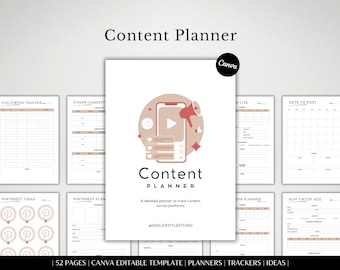 Content Planner | Content Calendar | Social Media Planner | Social Media Content Planner | Affiliate Marketing |Marketing Plan|Business Plan