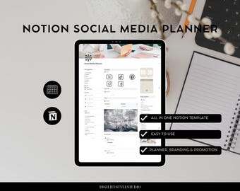 Social Media Planner | Content Calendar | Content Planner | Notion Template | Task Tracker|Marketing Planner|Notion Covers|Notion Templates|