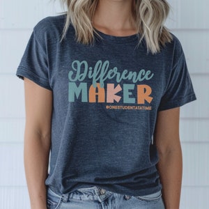 Difference maker teacher shirt for gifted teacher personalized