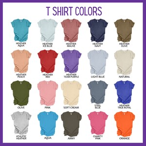 Bella canvas t shirt color chart