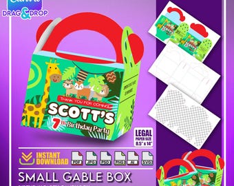 SVG, gable box, birthday favor, birthday candy box, digital download, legal size, editable in canva, pdf, png, jpg, ai, silhouette, cricut