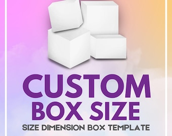 Custom box size dimension, svg file, png, canva template, drag and drop in canva