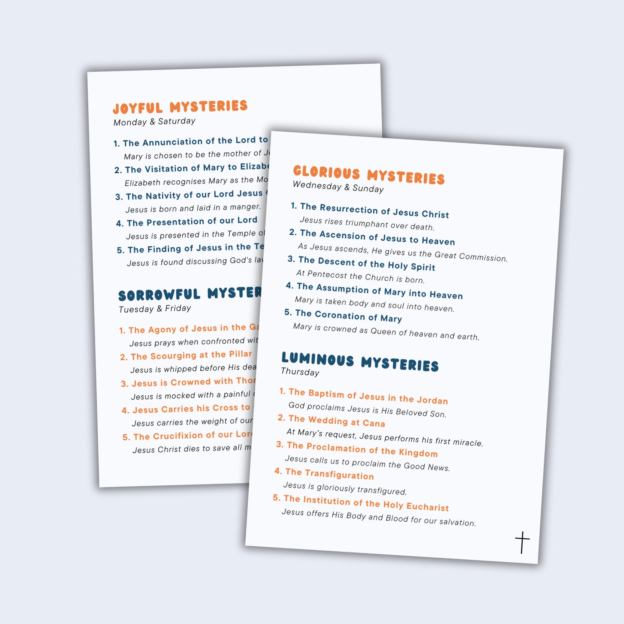 How to Pray the Rosary for Kids - Printable Cards, Rosary Prayers for ...