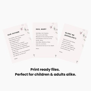 Simple Catholic Prayer Card Bundle, Prayers for Children, Prayer Cards ...