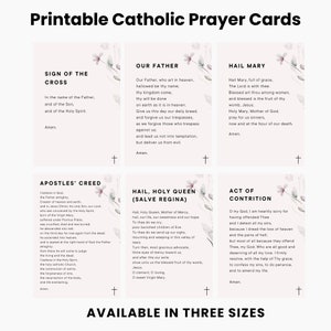 Pacchetto di semplici biglietti di preghiera cattolici, Preghiere per bambini, Biglietti di preghiera per cattolici, Preghiere stampabili, Padre Nostro, Ave Maria, Gloria al Padre