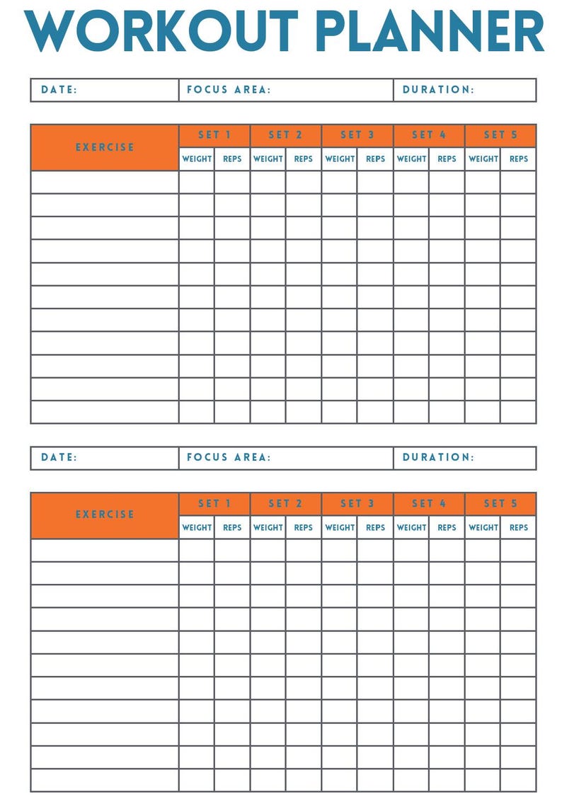 Fitness Progress Tracker Printable | Workout Log, Body Measurement ...