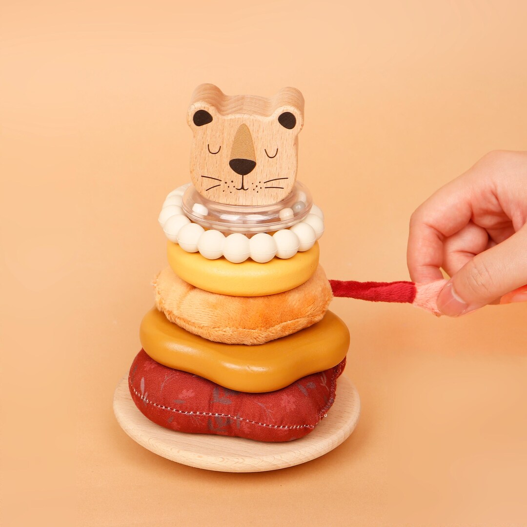 Engraved Building Blocks, Wooden Baby Rattle Toy,rattle Ring,children's ...