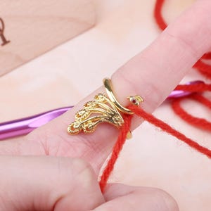 Golden Phoenix Crochet Yarn Tension Ring, Tension Ring For Knitting, Crochet Tension Ring, Yarn Guide, Gift For Crochet Beginner