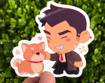 Ace Attorney Gumshoe & Missile 3" Vinyl Sticker