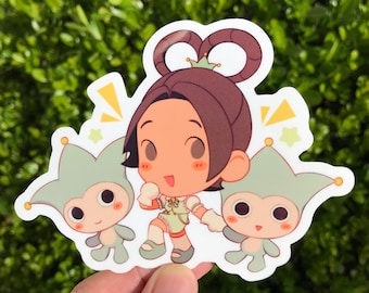 Ace Attorney Pearl & Blue Badgers 4" Vinyl Sticker