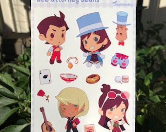 Ace Attorney Vinyl Sticker Sheet | AA4