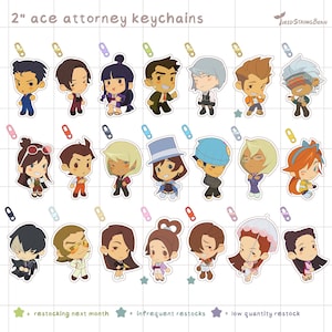 Ace Attorney 2" Keychain Beans