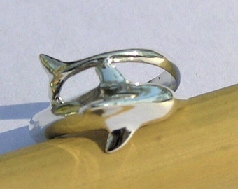 Dolphin Ring Sterling Silver, Nautical Jewelry, Ocean Jewelry, Statement Ring