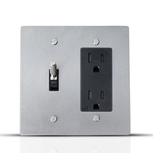 Stainless Steel Toggle and Outlet Combo Cover | Modern Decorative Wall Plate