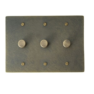 Vintage Style Dimmer Switch Plate - Antique Bronze Brass Finish