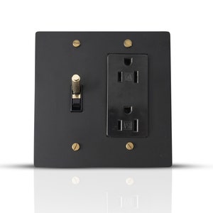 Brass Toggle and Outlet Combo Plate | Stylish Decorative Wall Plate