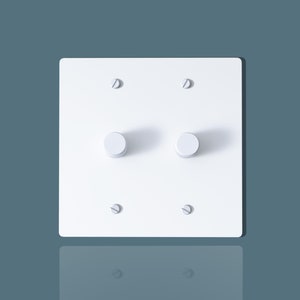White Dimmer Switch Plate with Knurled Knob