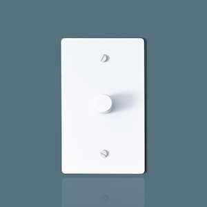 White Brass Dimmer Switch Plate with Knurled Knob