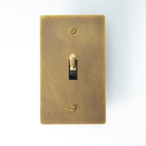 Toggle Light Switch - Aged Brass Plate