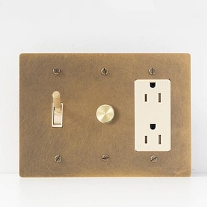 Modern Brass Light Plate - 1-4 Gang Toggle, Dimmer, Outlet