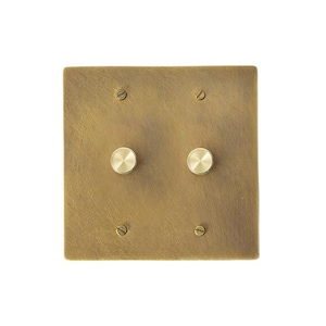 Vintage Dimmer Switch Plate - Aged Brass Finish for Rustic Decor