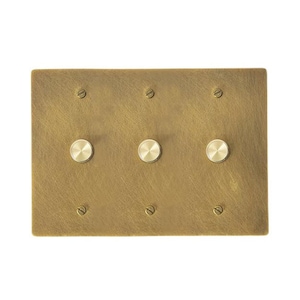 Aged Brass Dimmer Switch Plate - Antique Style Light Switch Cover