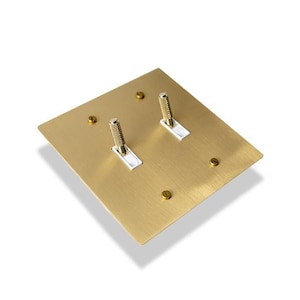 Solid Brass Toggle Switch Cover | Two Gang Decorative Wall Plate