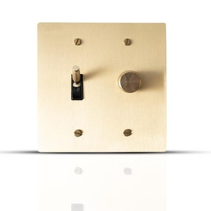 Toggle and Dimmer Combo Plate | Modern 2-Gang Decorative Wall Cover