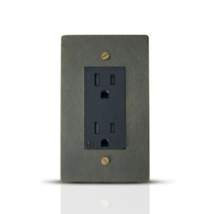 Antique Brass Single Decorator Outlet – Vintage Style Electrical Receptacle