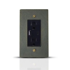 Vintage Antique Brass Single Decora Electrical Outlet – Decorative Receptacle
